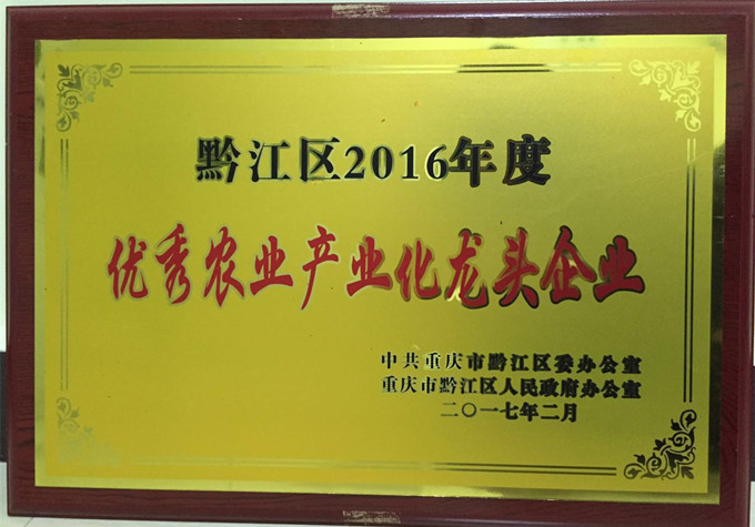 重慶69再獲“黔江區農業產業化優秀龍頭企業”稱號