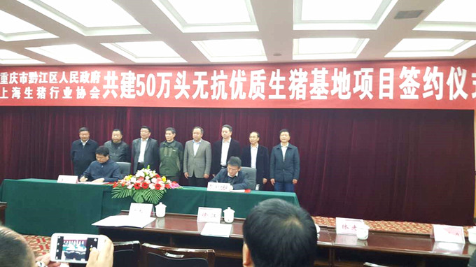 上海市生豬行業協會與黔江區政府簽訂戰略合作協議